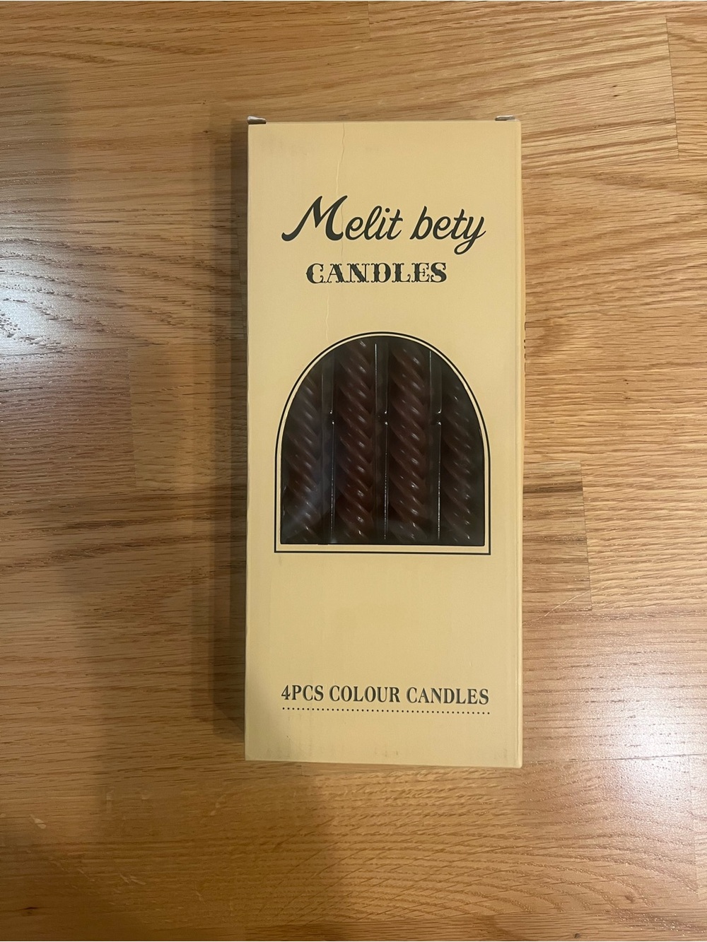 Brown Spiral Dinner Candles - Set of 4